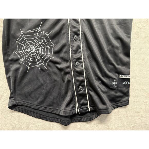 40 Oz New York Forty Ounce NYC Black Spider Web Baseball Jersey Large - Picture 2 of 15